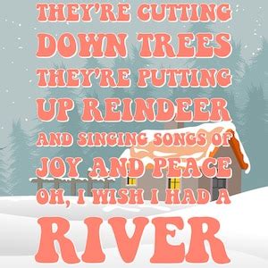 River Lyrics Print Joni Mitchell Inspired Music Poster. Housewarming ...