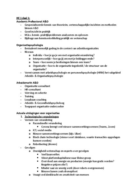 Hoorcollege Week 1 Week 2 Hc 1 Deel 1 Academic Professional Aando