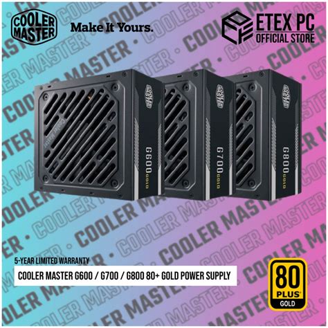 Cooler Master G600 G700 G800 80 Gold Power Supply 600W 700W