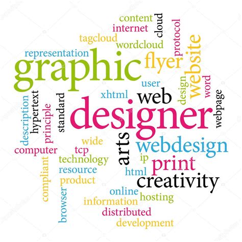 Graphic Designer Print Concept Word Cloud Stock Vector By