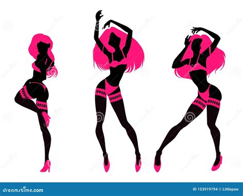 Woman Silhouette In Underwear Club Burlesque Performer Dancer