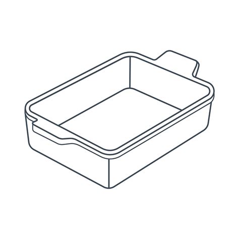 Dishes Rectangular Baking Dish Pan Line Art Vector Art At