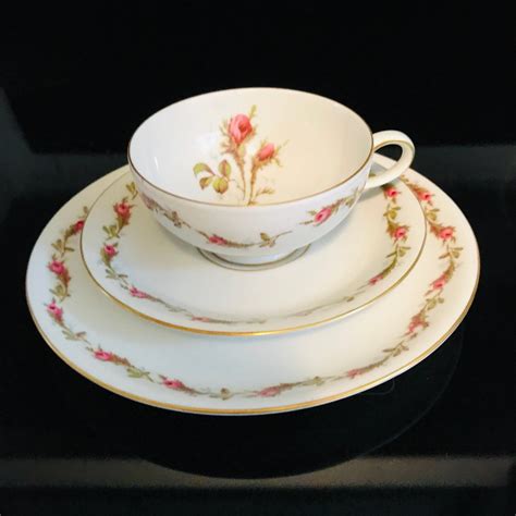 Eschenbach Tea Cup And Saucer Trio Bavaria Germany Fine Bone China Pink