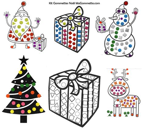 kit coloriage et gommettes Noël Hyperfetes kit coloriage okgo net