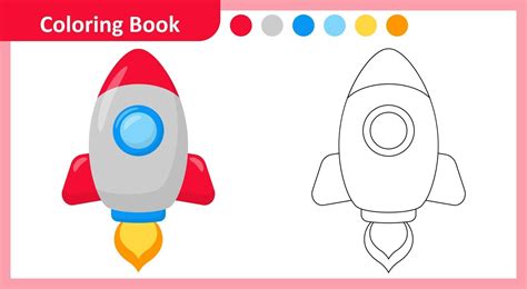 Coloring Book Rocket 2587010 Vector Art at Vecteezy