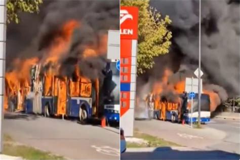 Pożar autobusu hybrydowego w Krakowie Akcja gaśnicza trwała kilka