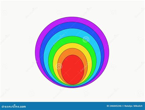 Um Simples Elemento De Design Do Arco íris De 7 Cores Belo Círculo