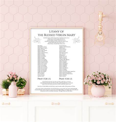 Litany Of The Blessed Virgin Mary Prayer Printable Catholic Prayer