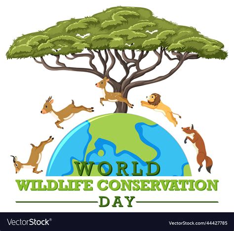 World wildlife conservation day poster template Vector Image