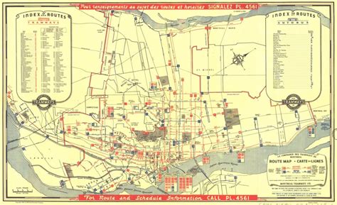 Transit Maps Historical Map Montreal Tramways Company 1941