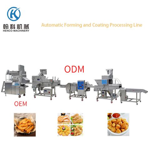 Automatic Forming And Coating Machine For Chicken Popcorn Nuggets With