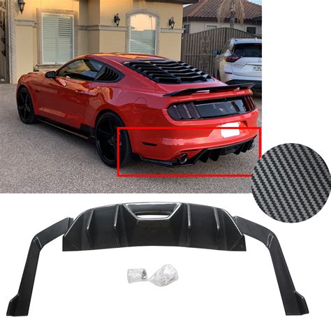 Ninte Rear Diffuser Lip For 2015 2017 Ford Mustang Hn Style Carbon