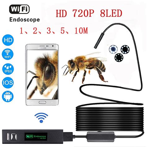 WIFI Endoscope Camera HD 1200P 1 10M Mini Waterproof Hard Wire Wireless