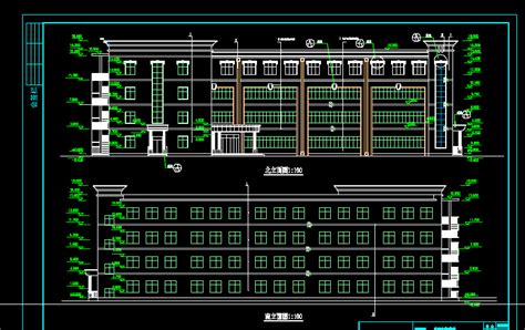 1030某中学四层教学楼全套施建图纸autocad 2007模型图纸下载 懒石网