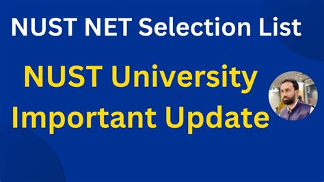 NUST Selection List I NUST Merit List 2023 I NUST University Islamabad