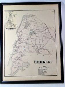 Framed Town of Berkley Massachusetts Map 1871 | eBay