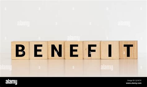 Benefits Word Made With Building Blocks Concept Stock Photo Alamy