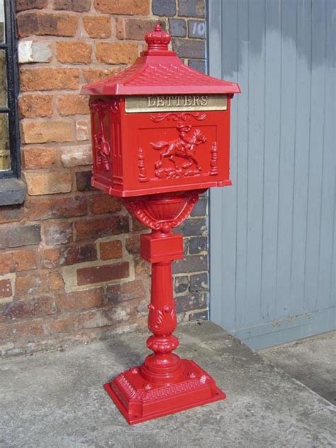 Red Free Standing Post Box Through The Wall Post Boxes Wall Mounted