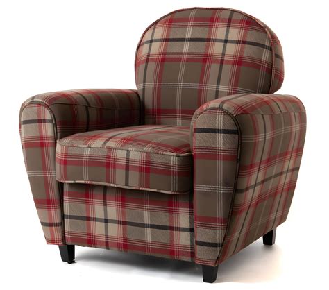 Fauteuil Club Tartan Rouge