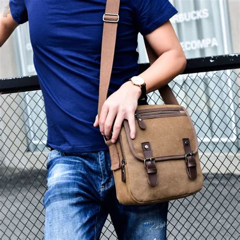 Mens Travel Bags Casual Fashion Canvas Shoulder Bag Male Crossbody Business Messenger Bag