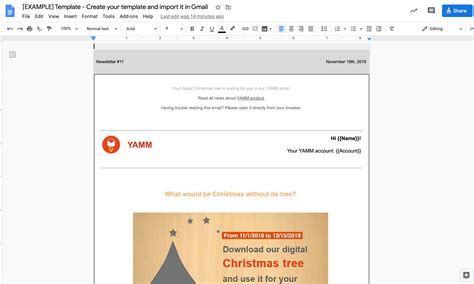 Create your template in Google Docs and import it in Gmail