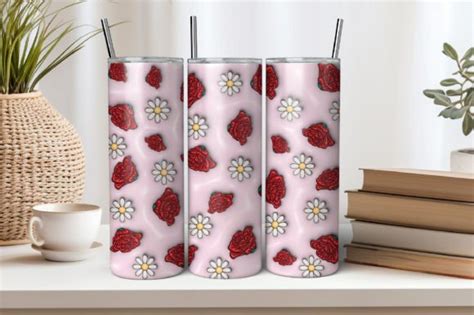 3d Inflated Flowers Tumbler Wrap Bundle Bundle · Creative Fabrica