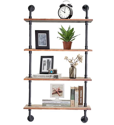 Buy Industrial Pipe Shelving Wall Ed 24inch Rustic Metal Pipe Shelves