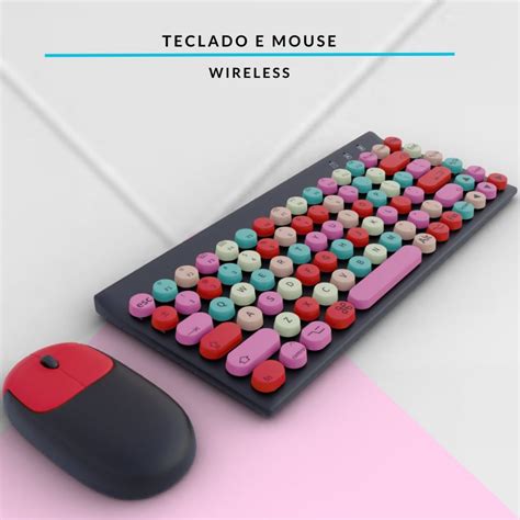 Kit Teclado E Mouse Sem Fio Teclas Redondos Knup Kp Te Shopee Brasil