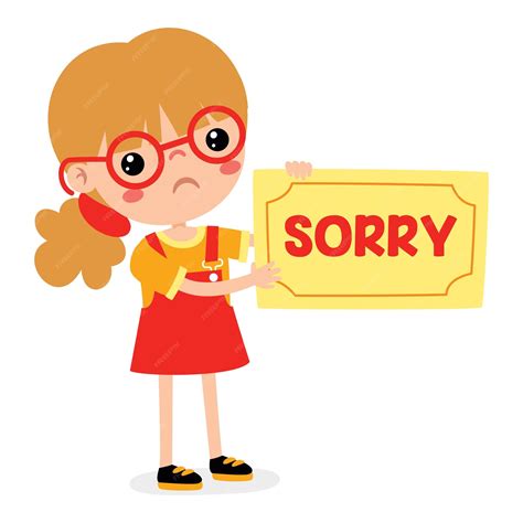 Premium Vector Cartoon Little Kid Saying Sorry