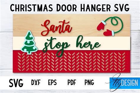 Christmas Door Hanger Svg Rectangle Graphic By Flydesignsvg