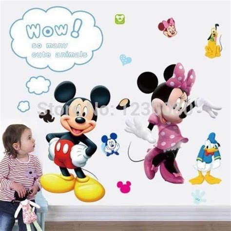 Gommette Mickey Mouse Minnie Wall Sticker Vinyle Mural Stickers Enfants