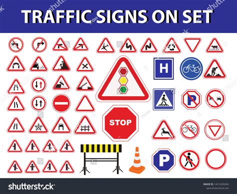 Traffic Signs On Set Traffic Rules Stock Vector (Royalty Free ...