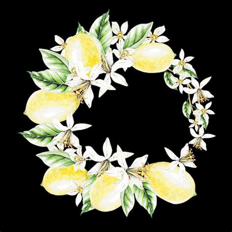 Limones Flores Y Hojas Guirnalda De Acuarela Frutas Ilustraci N