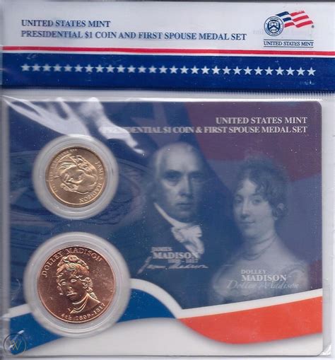 2007 James Madison $1 Coin & Dolley Madison First Spouse Bronze Medal Set - OGP | #1761483756