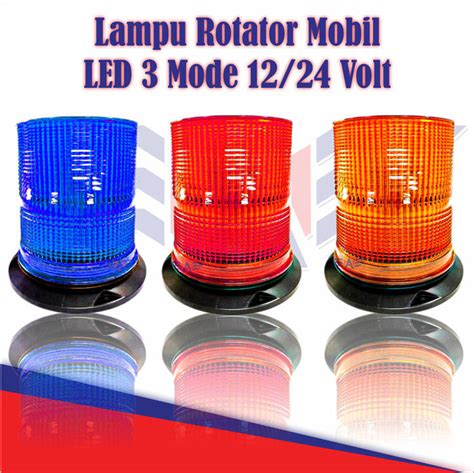 Lampu Rotator Mobil Lampu Rotary LED 3 Mode 12 24 Volt Bisa COD