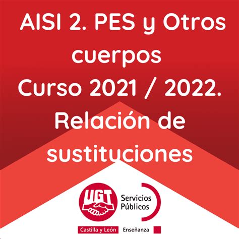 Interinos AISI 2 Curso 2021 2022 Relación de sustituciones UGT