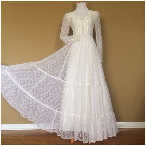 Vintage S Gunne Sax Ivory Lace Wedding Dress Boho By Vbvintage