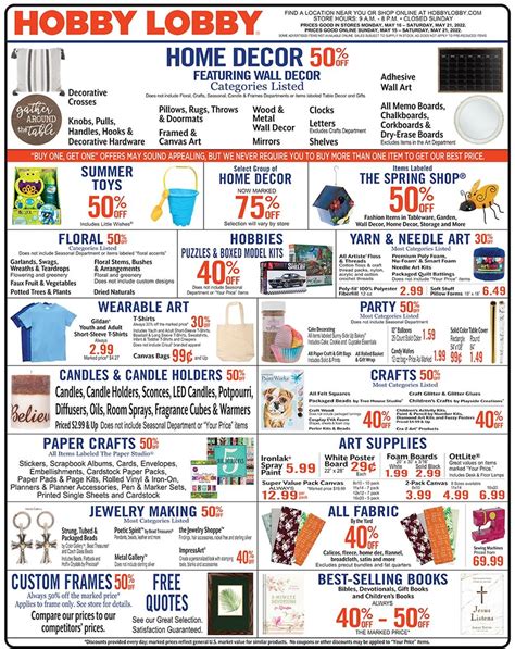 Hobby Lobby Ad Circular Yulak