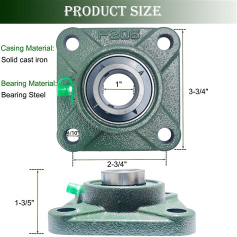 Sackorange 2 Pack Ucf205 16 Pillow Block Bearing Square Flange Mounted Pillow