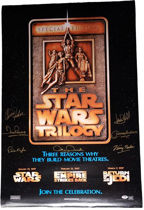 Charitybuzz Star Wars Cast Signed Trilogy Poster Including Carrie