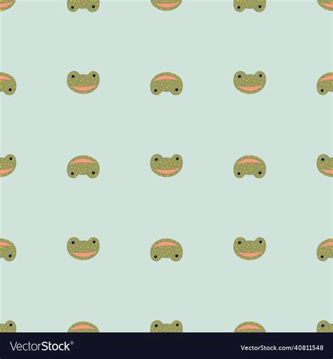 Frog Pattern Seamless In Freehand Style Head Vector Image