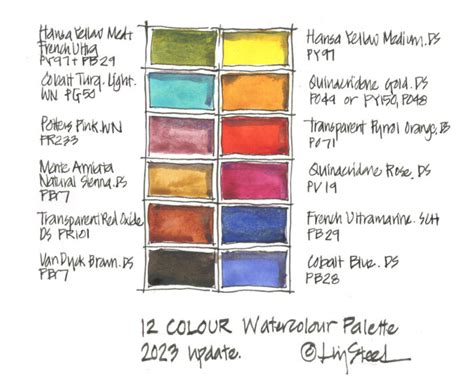 Updated Colour Palette Liz Steel Liz Steel