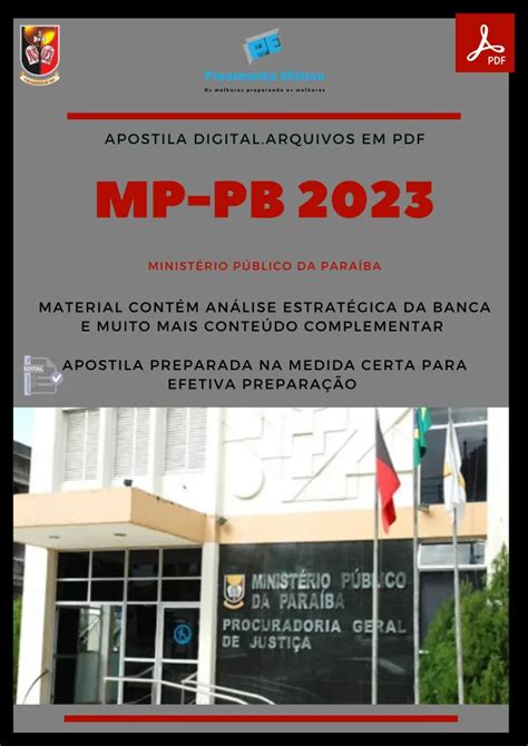 Provimento Efetivo Concursos Apostila MP PB Psicologia Concurso 2023