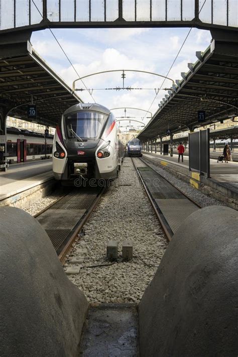 Sncf Train Parking In The Gare Du Nord Train Station Platform Editorial