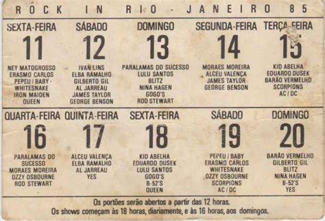 Rock In Rio H Anos Nascia O Maior Festival De M Sica Do