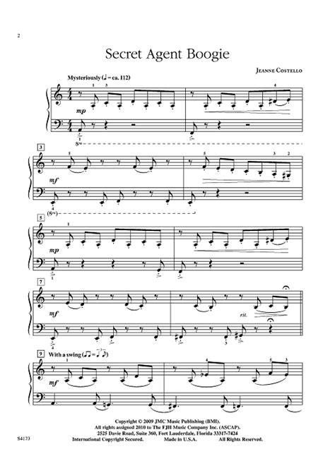 Secret Agent Boogie Sheet Music For Piano Sheet Music Now