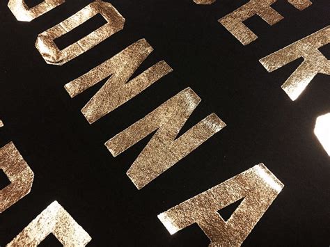 Gold Foil On Black Close Up Gold Foil Print Foil Print Etsy