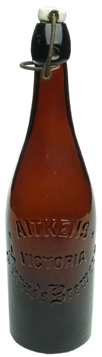 Aitkens Victoria Parade Brewery Amber Beer Bottle - ABCR Auctions