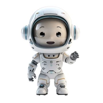 Personagem De Astronauta De Desenho Animado Bonito 3d Generativo Ai PNG