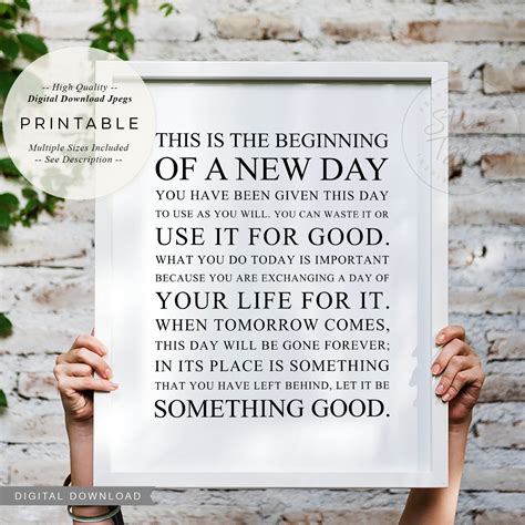 This is the Beginning of A New Day PRINTABLE Wall Art - Etsy